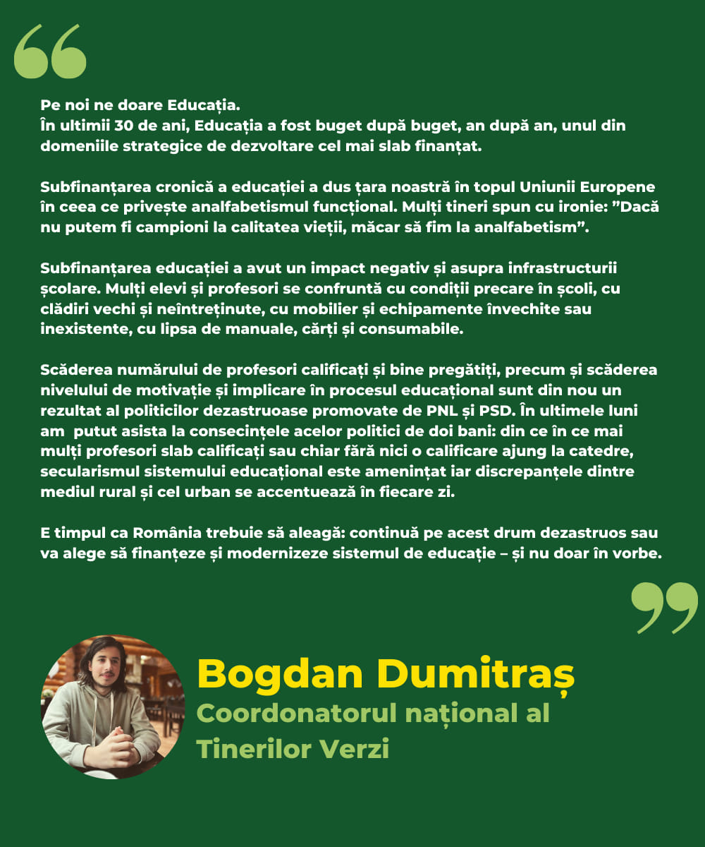 Educația rămâne o rană deschisă pentru România. Bogdan Dumitraș
